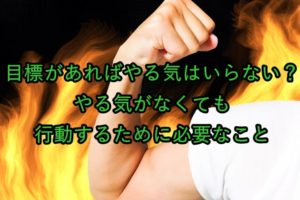 力こぶと燃える炎